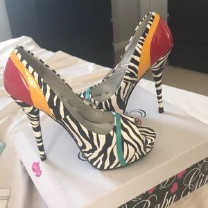 Zebra print heels